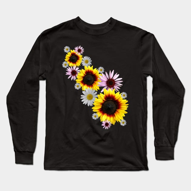 sunflowers, daisies, coneflowers, flowers, bloom Long Sleeve T-Shirt by rh_naturestyles